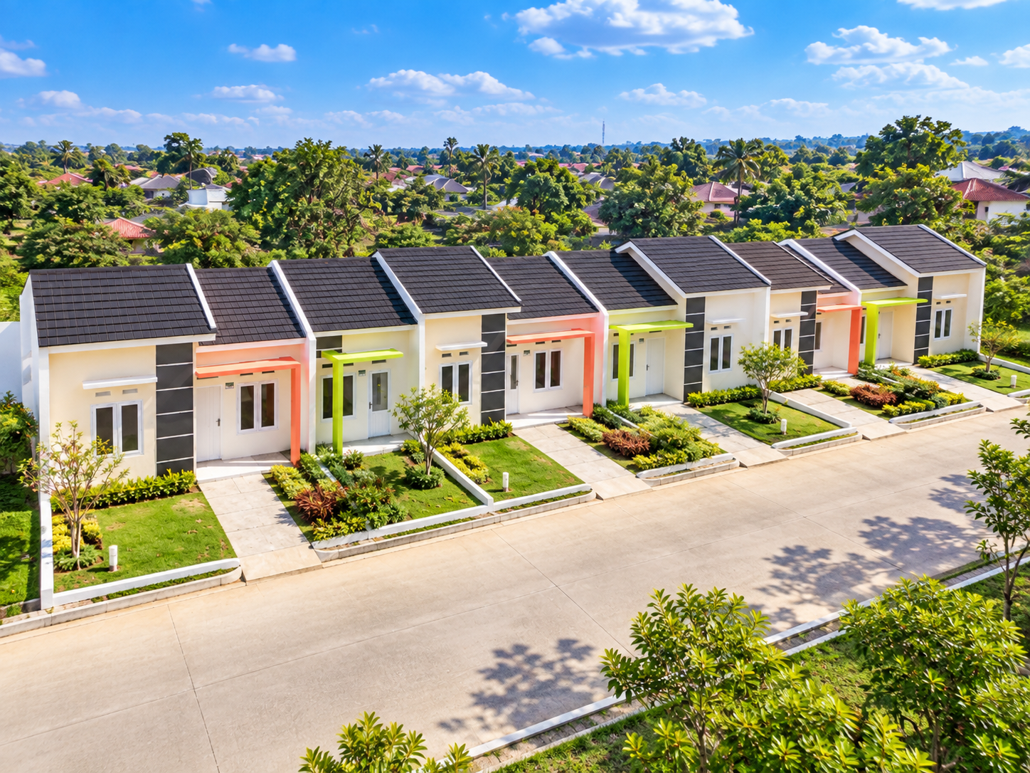 Row Jalan Cor Beton Lebar di Depan Rumah